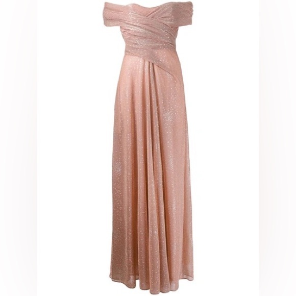 TALBOT RUNHOF Tolinda Off the shoulder Gown In Pink Size Medium - Picture 7 of 13